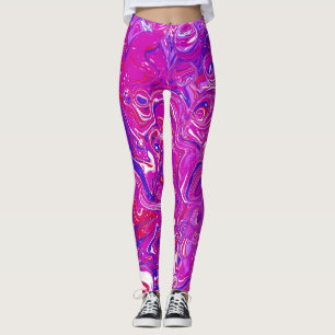 Legging Rochas de mármore rosa e roxo