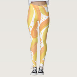 Legging Rochas Laranja E Amarelo Com Pontos