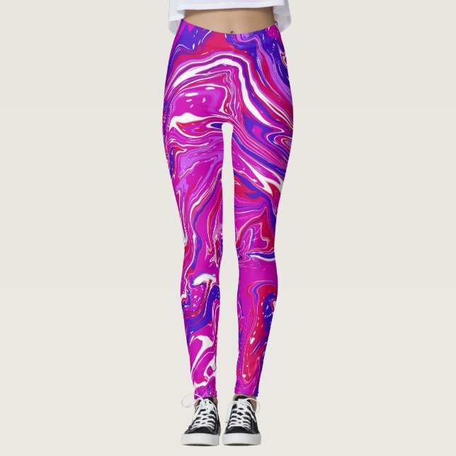 Legging Rochas rosa e roxas (Frente)