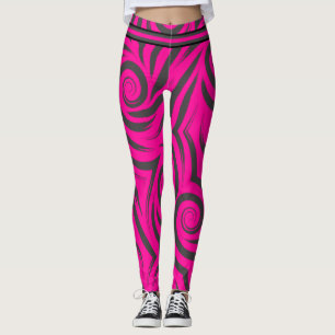 Legging Rochas rosa-quente e pretas