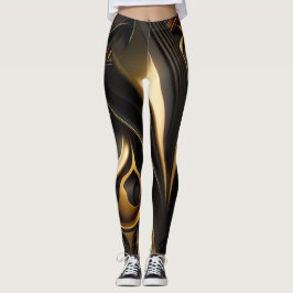 Legging Rochedos de ouro e preto luxuosos