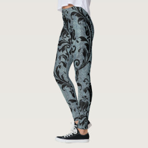 Legging Rockstar Black Damask Green Vips Snakeskin