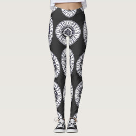 Legging Roda de Mandala de Arte Gráfico dos Signos do Zodí