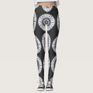 Legging Roda de Mandala de Arte Gráfico dos Signos do Zodí