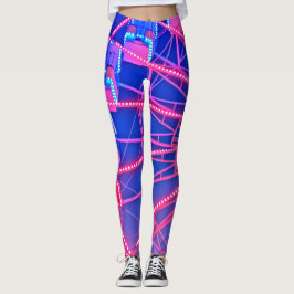 Legging Roda-férris azul e vermelha