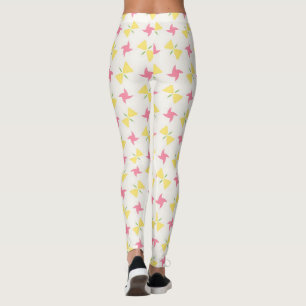 Legging Rodas florais rosa e amarelo