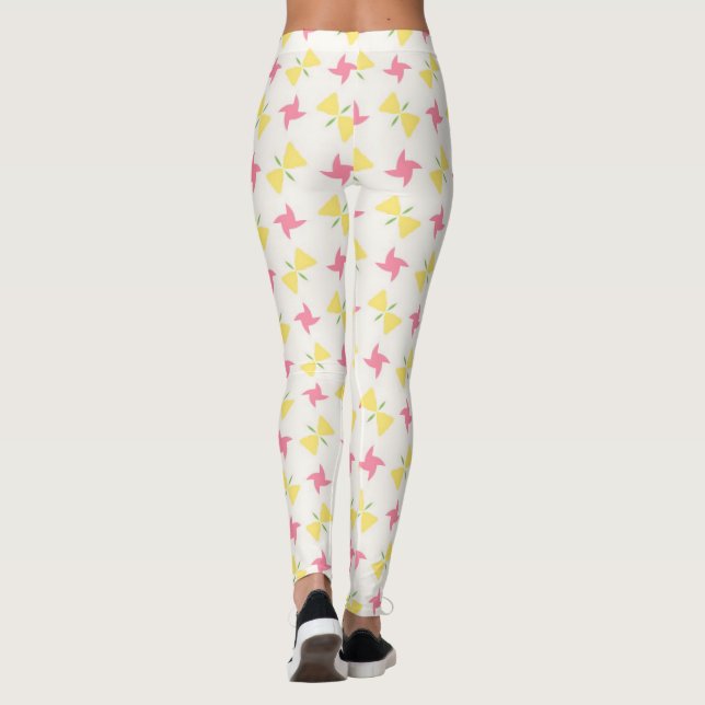 Legging Rodas florais rosa e amarelo (Verso)