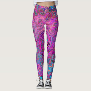 Legging Rodovalho Abstrato púrpura, azul e vermelho