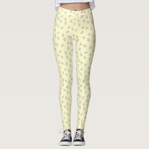 Legging Rollerskate Pale Yellow Outline Cartoon Padrão
