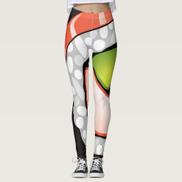 Legging Rolo de sushi abstrato