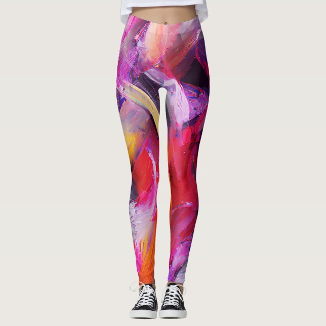 Legging Rolos vermelhos vibrantes (Frente)