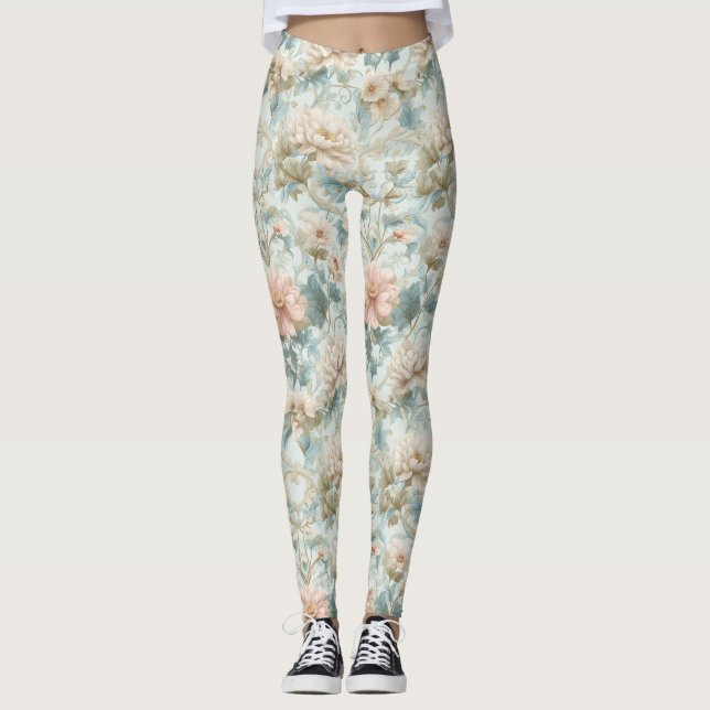 Legging Romantic Regency Pastel Floral Print (Frente)