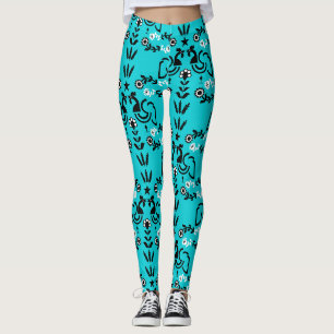 Legging Rooster Cockerel Nordic Scandinavian Folart