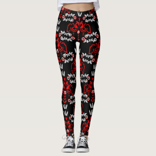 Legging Rooster Cockerel Nordic Scandinavian Folart