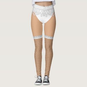 Legging Ropa de baixo falsa e meias de rede Enfermeira s