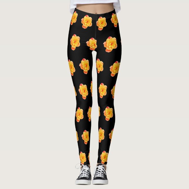 Legging Rosa Apricot e preto (Frente)
