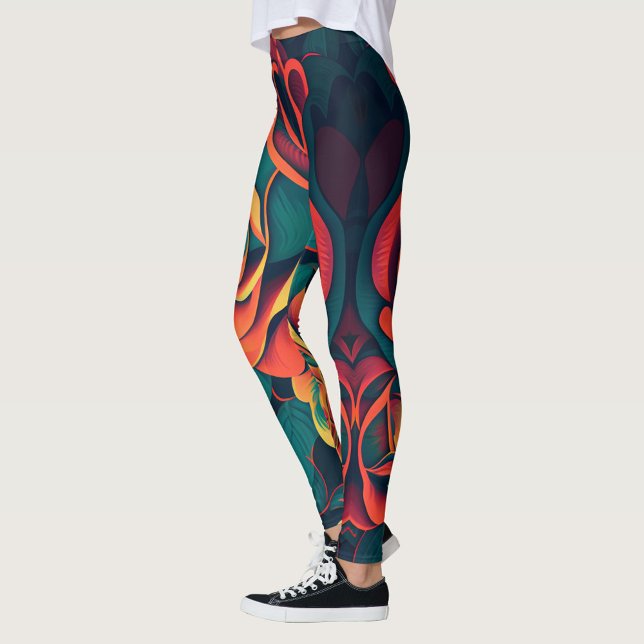 Legging Rosa Art (Colorful Rose Art Leggings!)