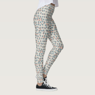 Legging Rosa Azul e bolinhas de pêssego