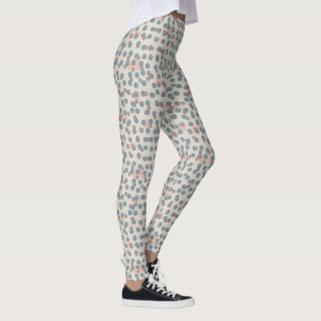 Legging Rosa Azul e bolinhas de pêssego (Direita)