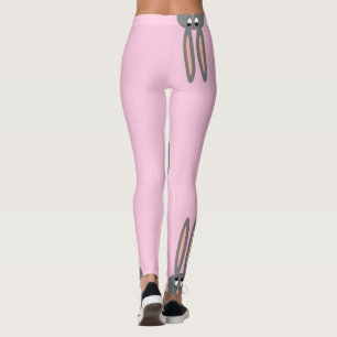 Legging Rosa bonito que olha caneleiras da páscoa dos