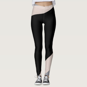 Legging Rosa/Cinza/Calças de ioga preta
