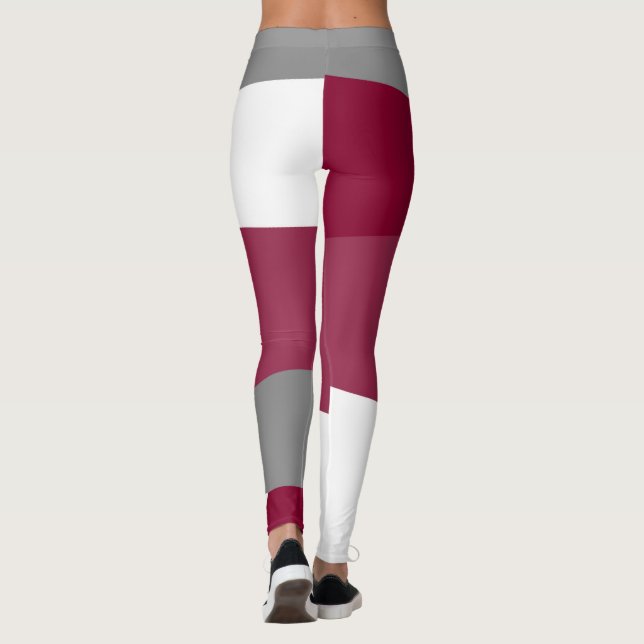 Legging Rosa Cinza e Branco   (Verso)