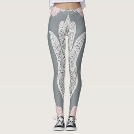 Legging Rosa claro na arte Lace AI