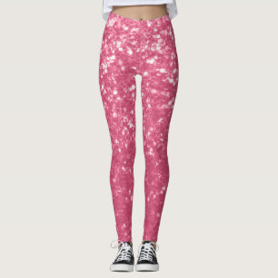 Legging Rosa claro rosa falso brilho glitter