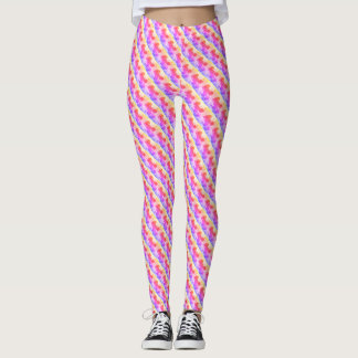 Legging Rosa com cores arco-íris