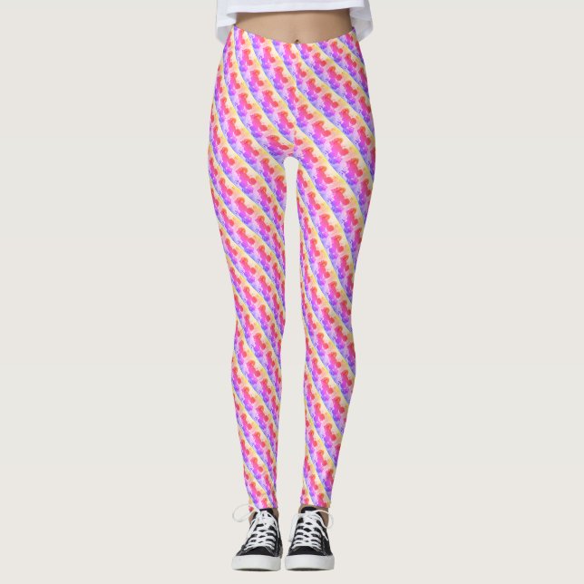 Legging Rosa com cores arco-íris (Frente)
