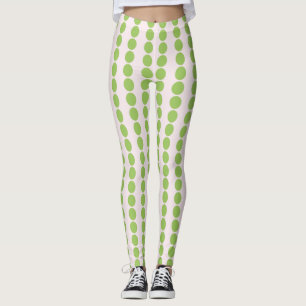Legging Rosa Com Polka-Pontos Verdes