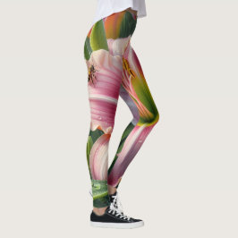 Legging Rosa Daylily Floral