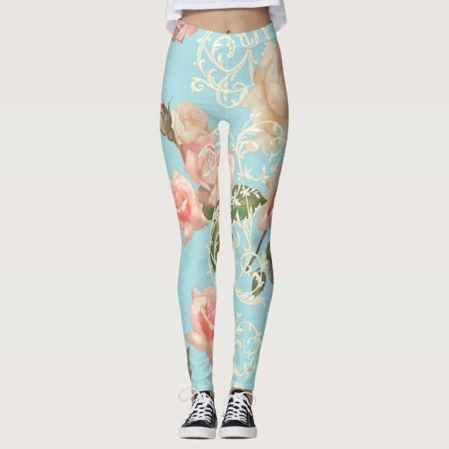 Legging Rosa de aquarela delicada (Frente)