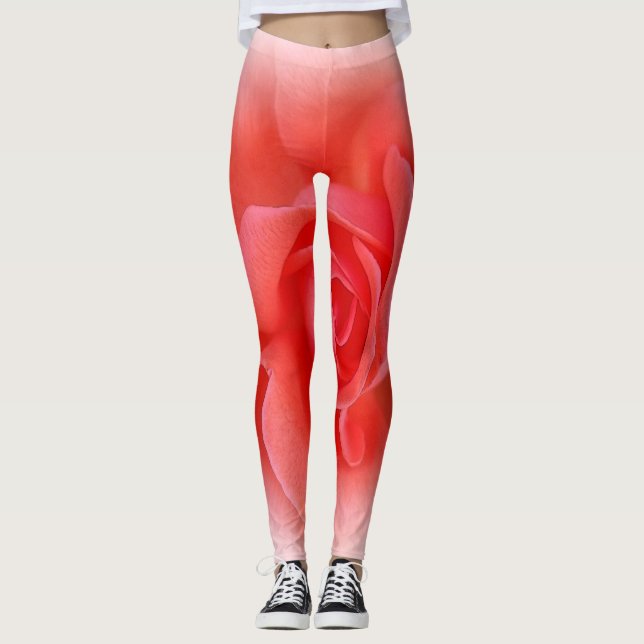 Legging rosa de coral rosa (Frente)