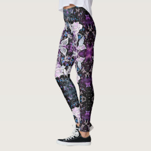 Legging Rosa de inverno e Borboletas - Lindo -