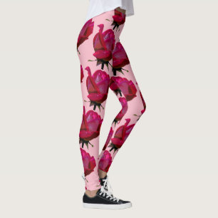 Legging rosa de Thunder_Cove das rosas vermelhas