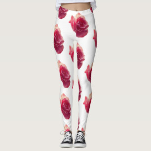Legging Rosa do rosa, caneleiras do teste padrão da foto