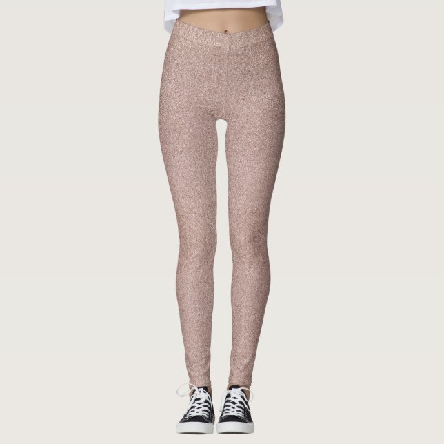 Legging Rosa Dourada Glitter Metálico Bonito Girly Sparkly (Frente)