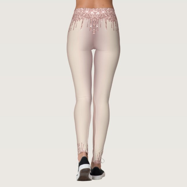 Legging Rosa Dourado Blush Glitter Sparkle Drives Chic Dan (Verso)