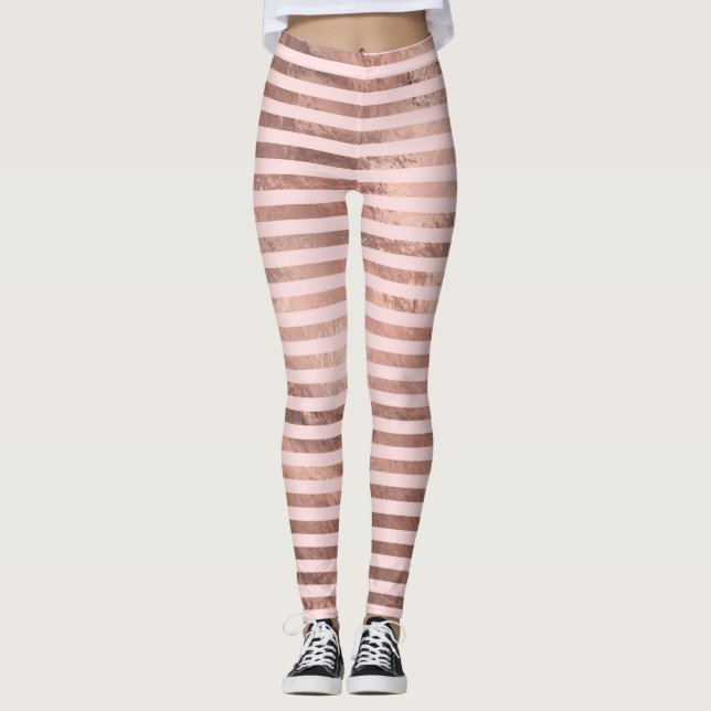 Legging Rosa Dourado Falso Folheado Rosa (Frente)