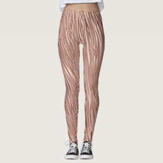 Legging Rosa Dourado Faux Metallic Streak Padrão