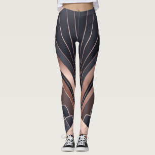 Legging Rosa Dourado Naval Geométrico Ventoinha Neo Deco A