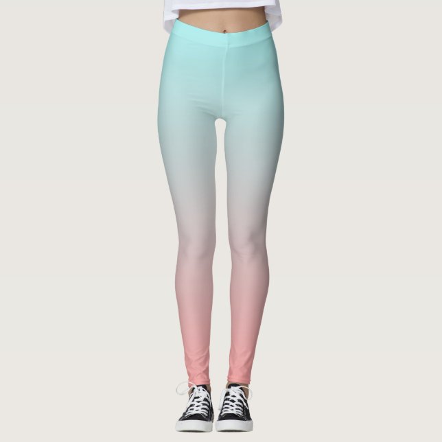 Legging Rosa e Azul Ombre Agradável (Frente)