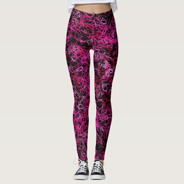 Legging Rosa e Preto (Frente)