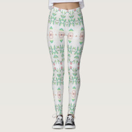 Legging Rosa e Verde de Pêssego