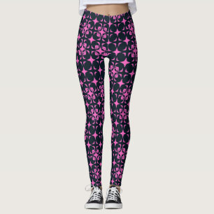 Legging Rosa Elegante Russo e Preto