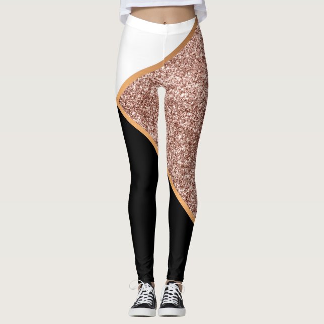 Legging Rosa Glitter Geométrico (Frente)