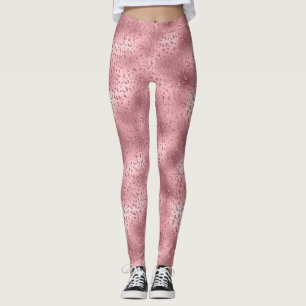 Legging Rosa Glitzy Cheetah Impressão