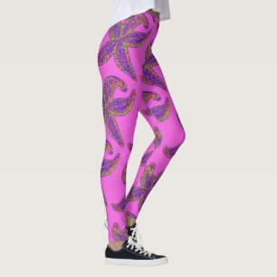 Legging rosa grande de Thunder_Cove da estrela do mar