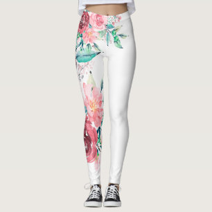 Legging Rosa impressionante e rosas vermelhas